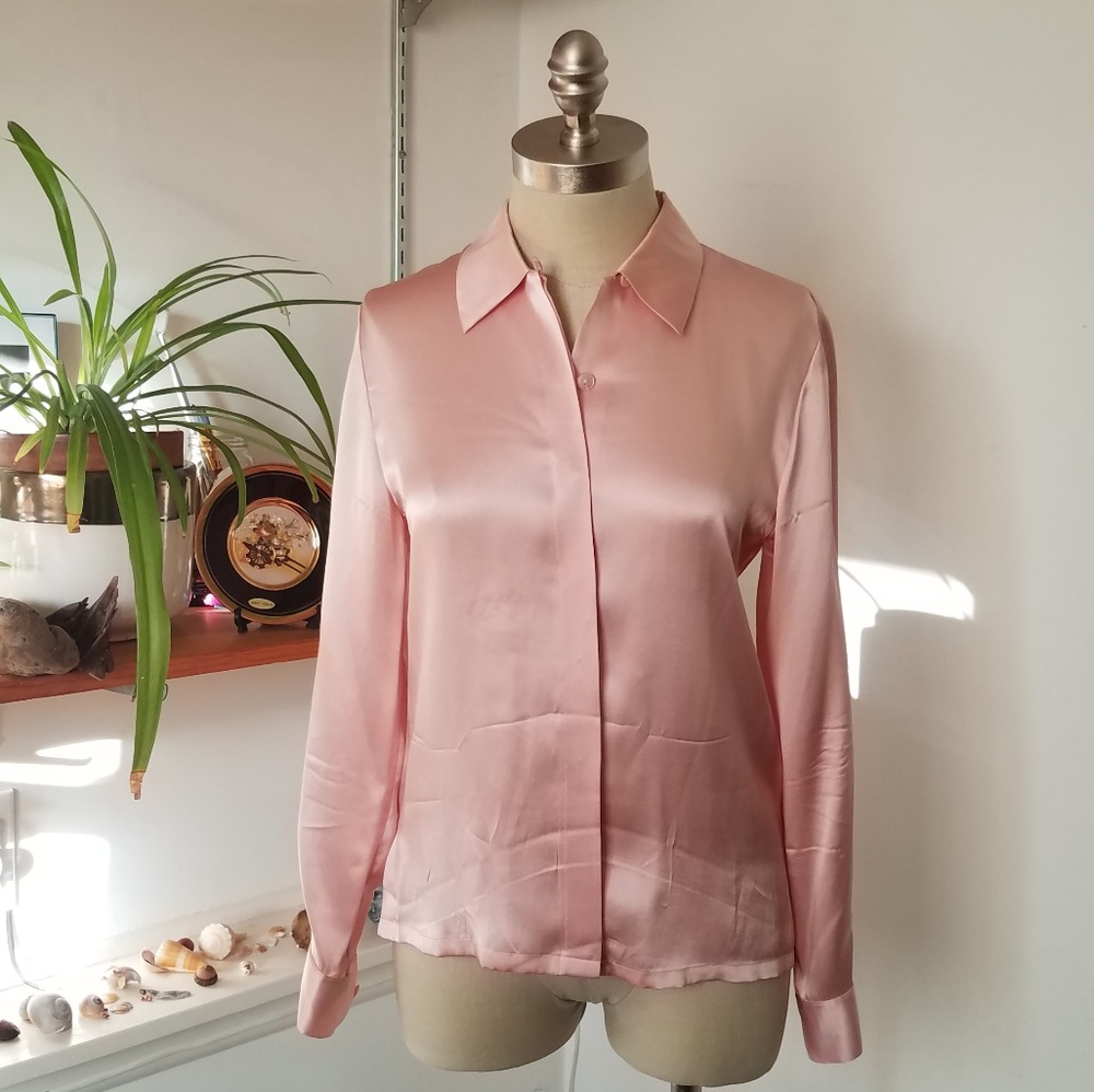 Pink Silk Blouse by Josephine Chaus